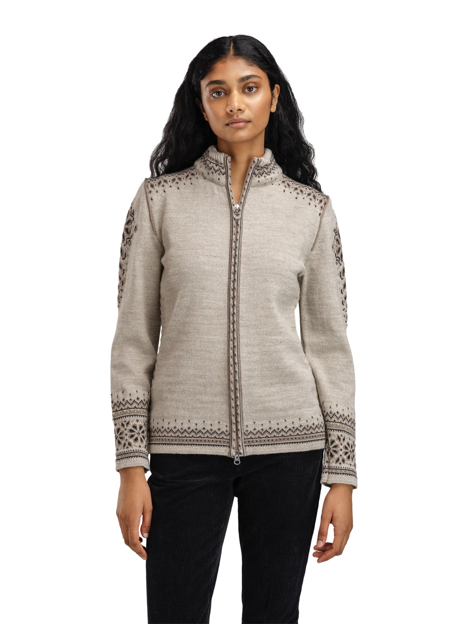 Dale Of Norway W 140TH ANNIVERSARY FEM JACKET Sand Coffee Mountainstone XL - PeakStyle