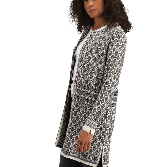 Dale Of Norway W INGEBORG FEM JACKET Offwhite Black Gravuvig Smoke XL - PeakStyle