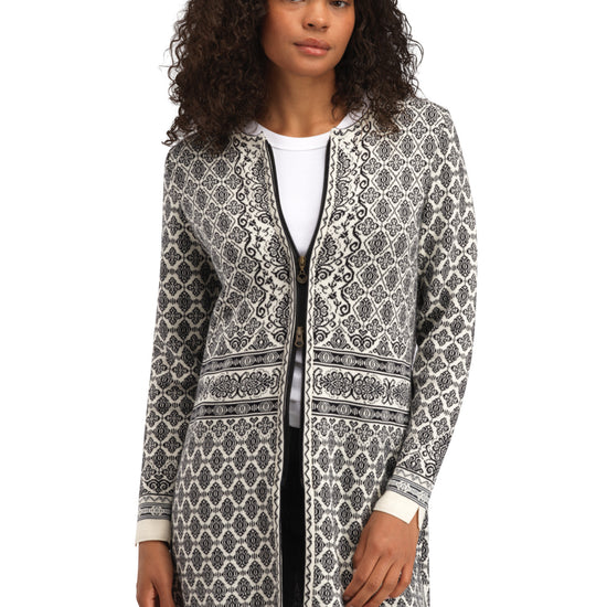 Dale Of Norway W INGEBORG FEM JACKET Offwhite Black Gravuvig Smoke XL - PeakStyle