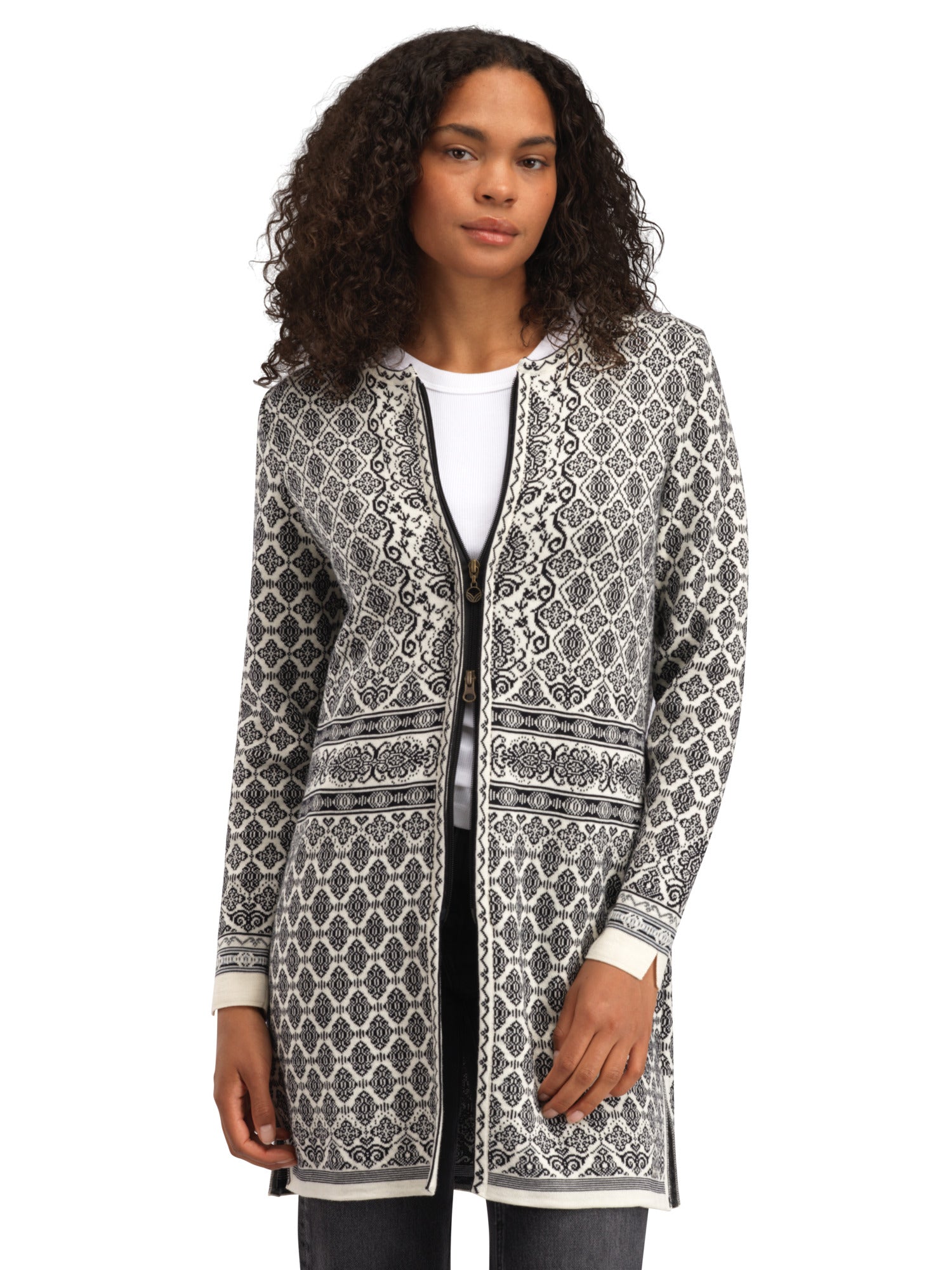 Dale Of Norway W INGEBORG FEM JACKET Offwhite Black Gravuvig Smoke XL - PeakStyle