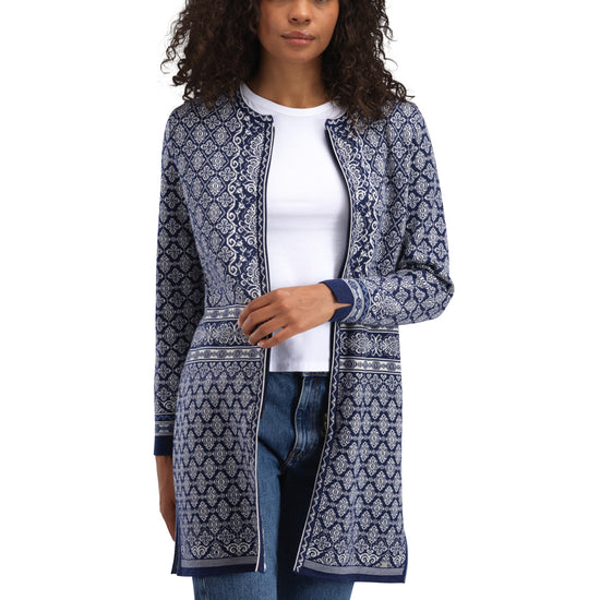 Dale Of Norway W INGEBORG FEM JACKET Electricstorm Offwhite Blue XL - PeakStyle