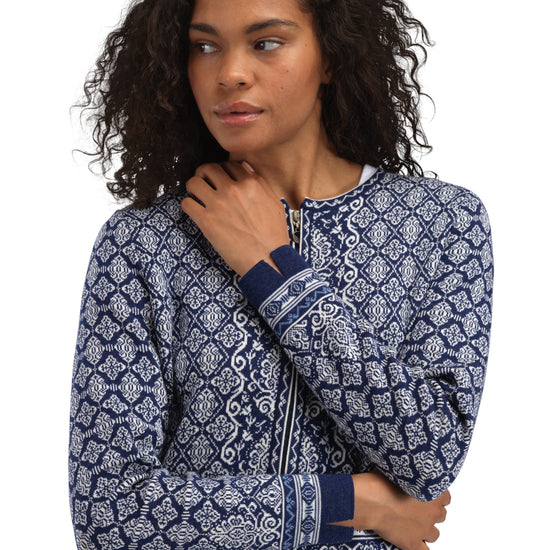 Dale Of Norway W INGEBORG FEM JACKET Electricstorm Offwhite Blue XL - PeakStyle