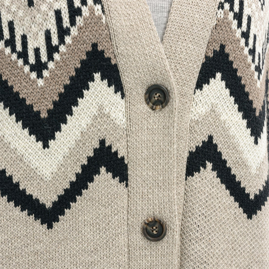 Dale Of Norway SKÅLA CARDIGAN Sand Black Offwhite XXL - PeakStyle