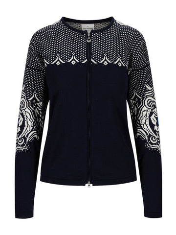 Dale Of Norway ROSENDAL FEM JACKET Navy Offwhite Ultramarine S - PeakStyle