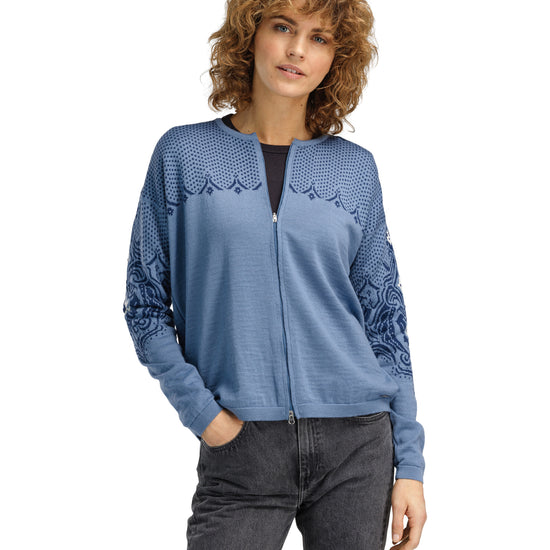 Dale Of Norway ROSENDAL FEM JACKET Blueshadow Indigo Offwhite XL - PeakStyle