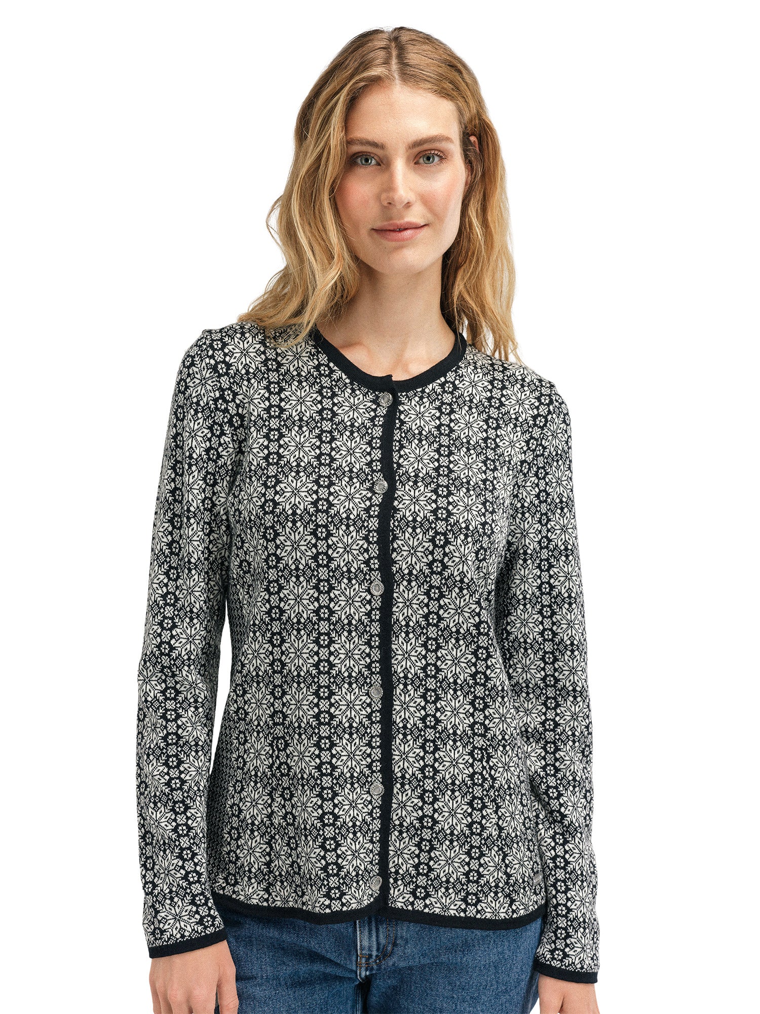 Dale Of Norway W OTHELIE FEM JACKET Black Offwhite L - PeakStyle