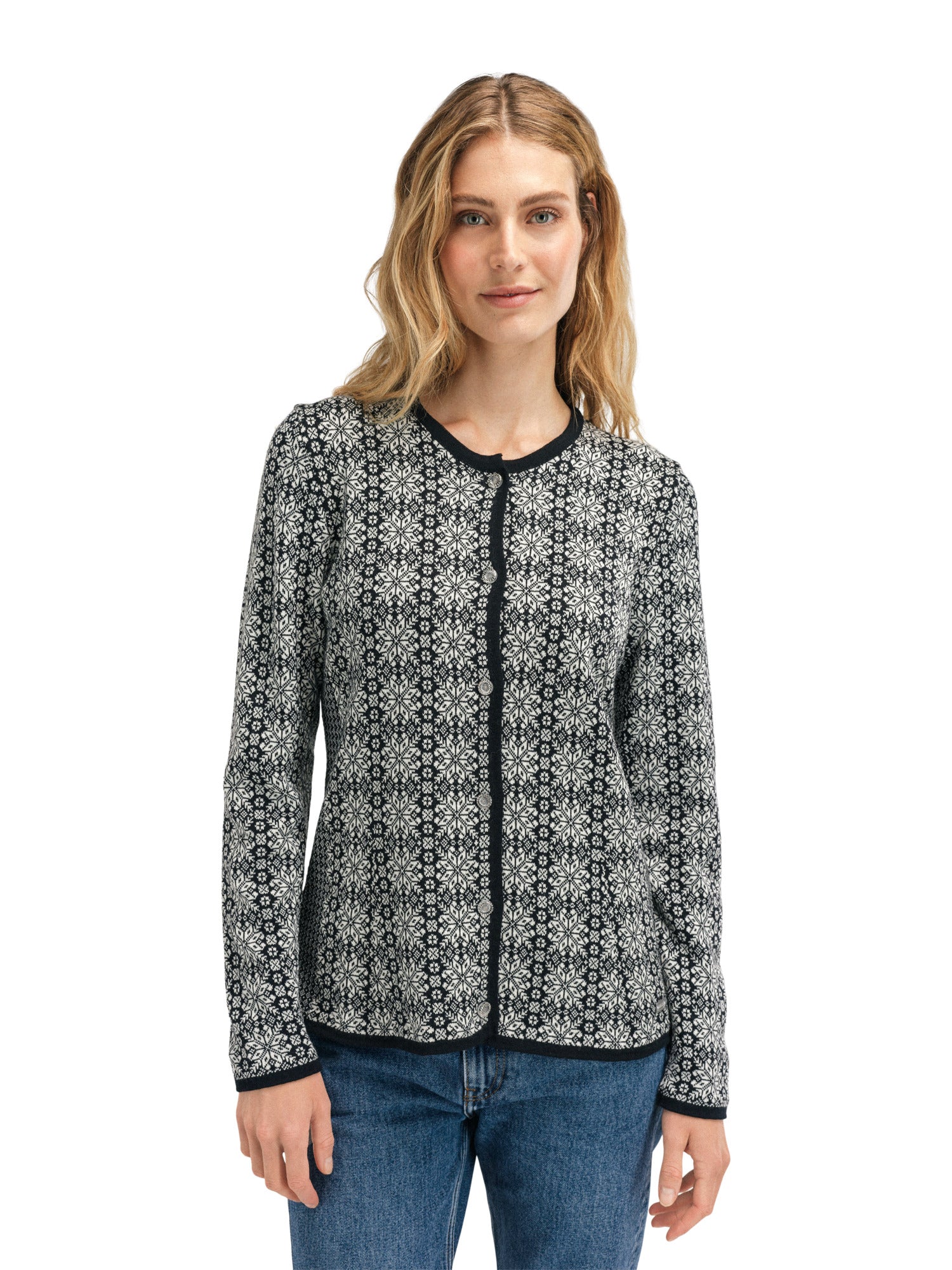 Dale Of Norway W OTHELIE FEM JACKET Black Offwhite L - PeakStyle