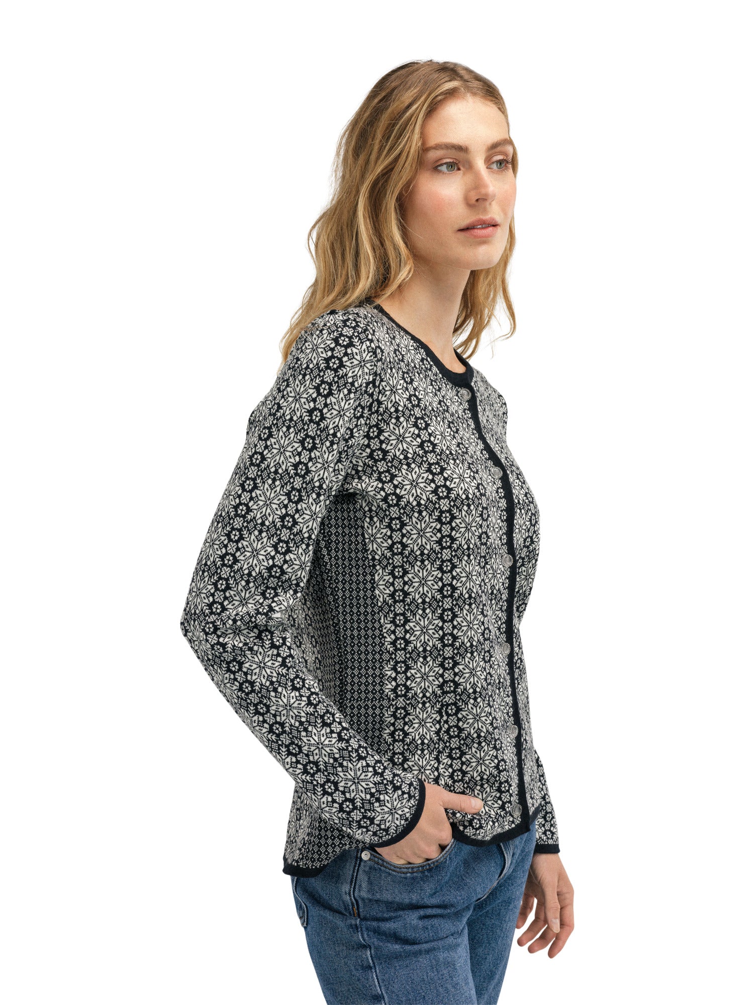 Dale Of Norway W OTHELIE FEM JACKET Black Offwhite L - PeakStyle