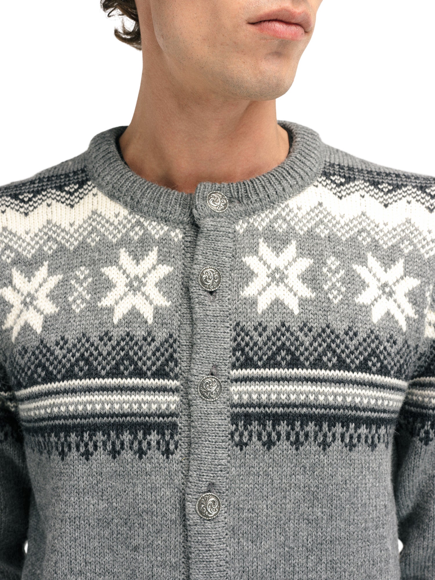 Dale Of Norway M VEAFJORD MASC JACKET Smoke Darkcharcoal Cream S - PeakStyle