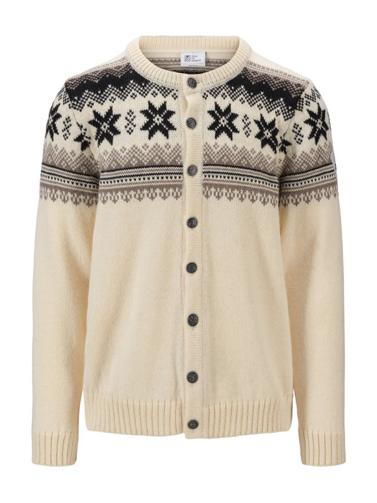 Dale Of Norway VEAFJORD Woll-Strickjacke Herren – Cream - Mountainstone - Coffee