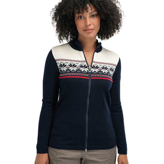 Dale Of Norway W LIBERG FEM JACKET Marine Offwhite Raspberry XL - PeakStyle
