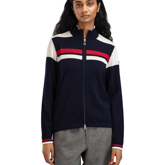 Dale Of Norway W MOUNT STELLO FEMININE JACKET Navy Offwhite Raspberry XL - PeakStyle