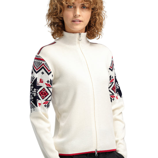 Dale Of Norway VARBERG FEM JACKET Offwhite Marine Raspberry S - PeakStyle