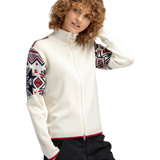 Dale Of Norway VARBERG FEM JACKET Offwhite Marine Raspberry S - PeakStyle