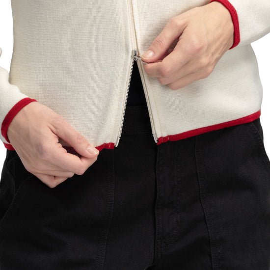 Dale Of Norway VARBERG FEM JACKET Offwhite Marine Raspberry S - PeakStyle