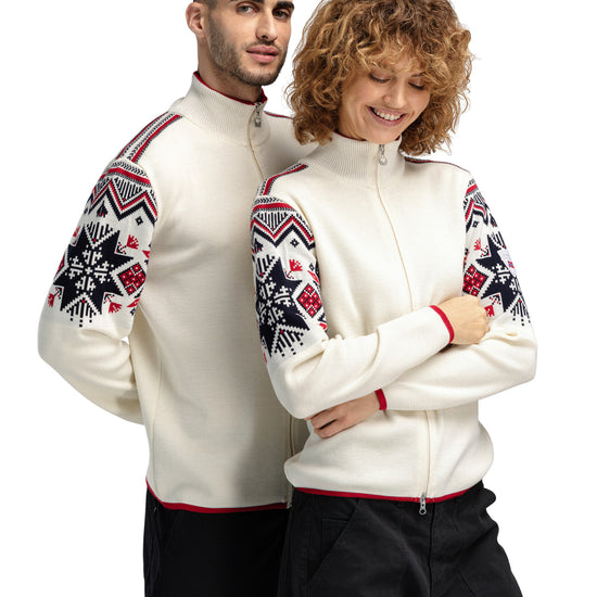 Dale Of Norway VARBERG FEM JACKET Offwhite Marine Raspberry S - PeakStyle