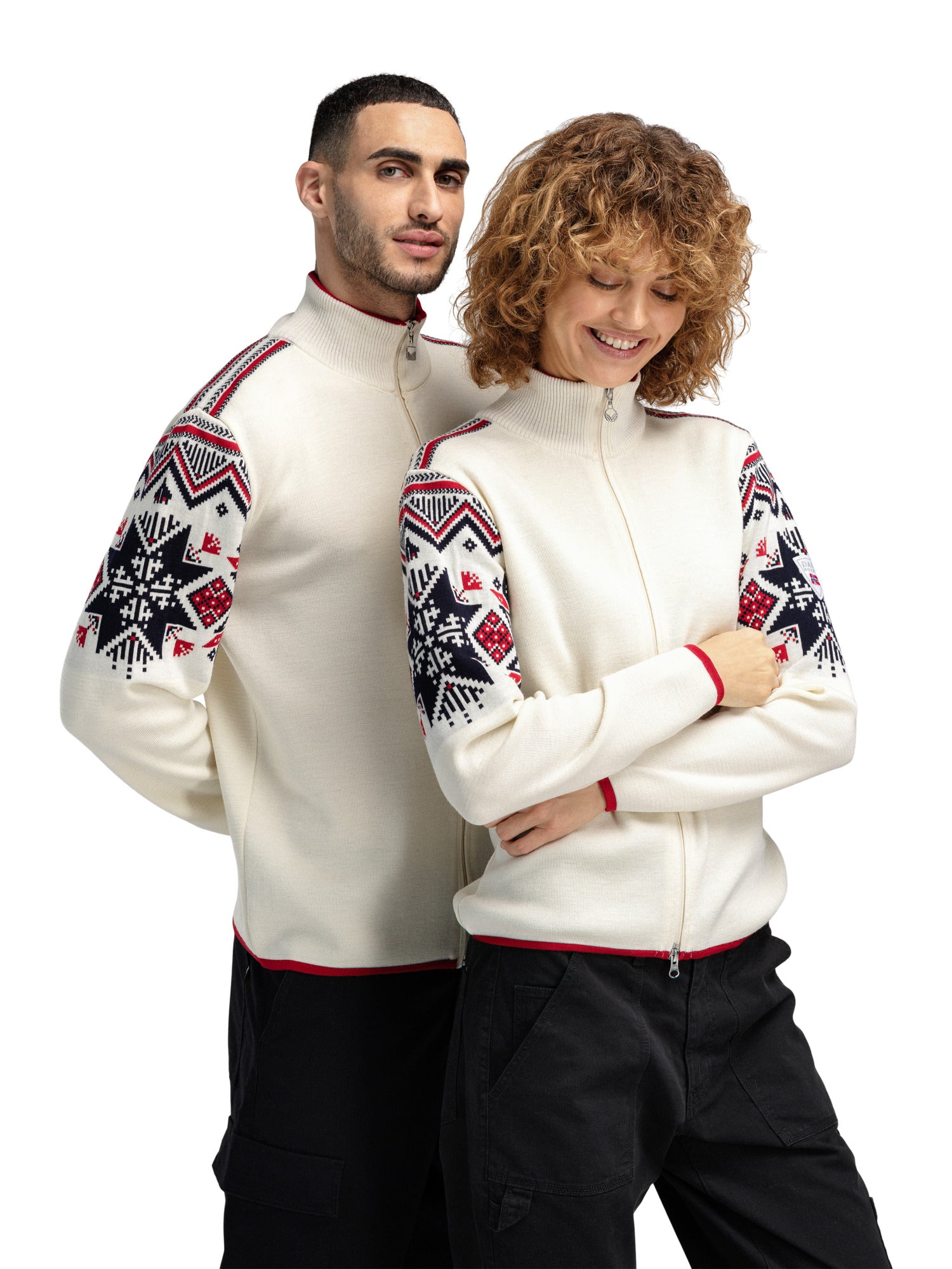 Dale Of Norway VARBERG FEM JACKET Offwhite Marine Raspberry S - PeakStyle
