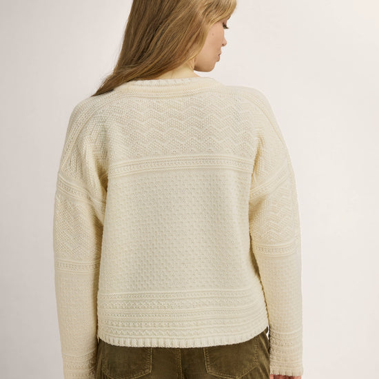 Dale Of Norway LUSA Wollstrickjacke Damen Offwhite – Studio Rückansicht