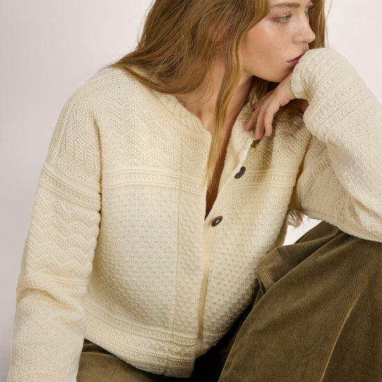 Dale Of Norway LUSA Wollstrickjacke Damen Offwhite – Lifestyle
