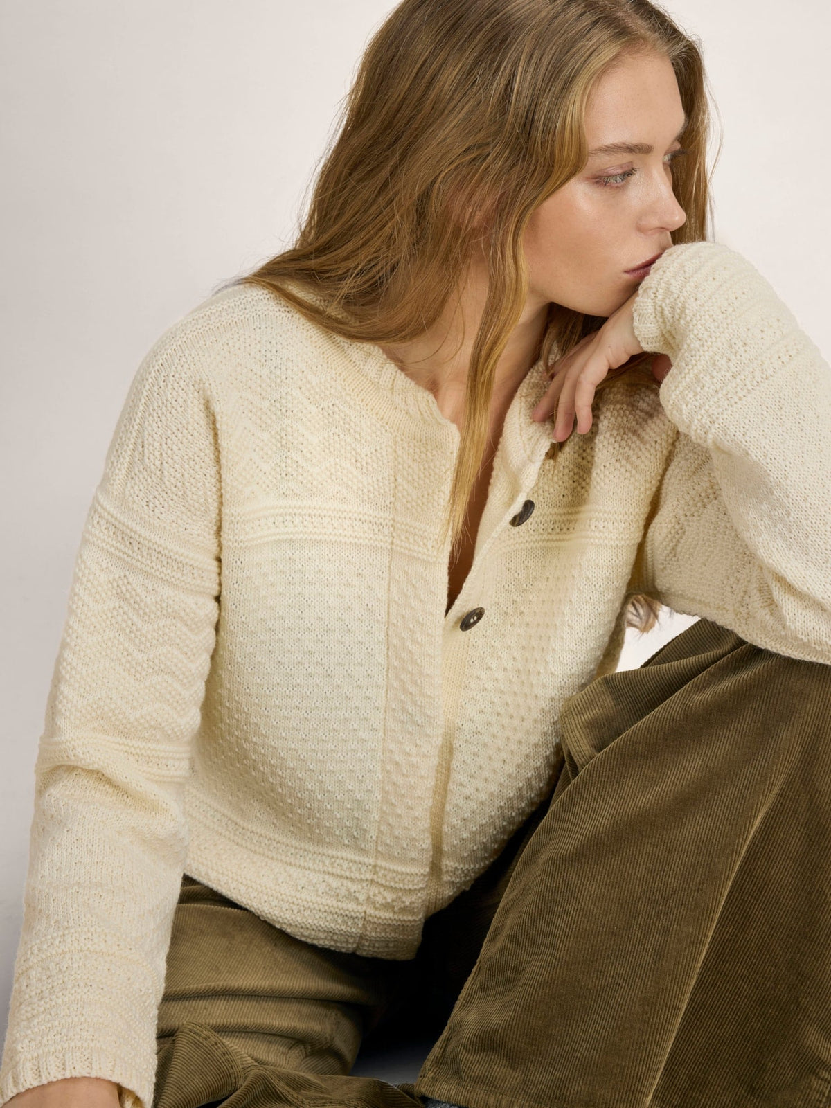 Dale Of Norway LUSA Wollstrickjacke Damen Offwhite – Lifestyle