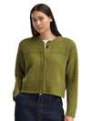Dale Of Norway LUSA Wollstrickjacke Damen Alum Green – Studio Vorderansicht