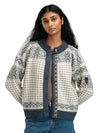 Dale Of Norway W HANNAH FEM. CARDIGAN Offwhite Steel Lightcharcoal XL - PeakStyle