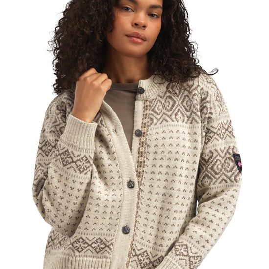 Dale Of Norway W HANNAH FEM. CARDIGAN Vanillasugar Nutmeg Birch XL - PeakStyle