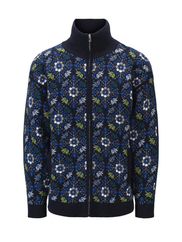 Dale Of Norway M FJÆRE MASC JACKET Navy Ultramarine Spring Green XXL - PeakStyle
