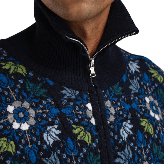 Dale Of Norway M FJÆRE MASC JACKET Navy Ultramarine Spring Green XXL - PeakStyle