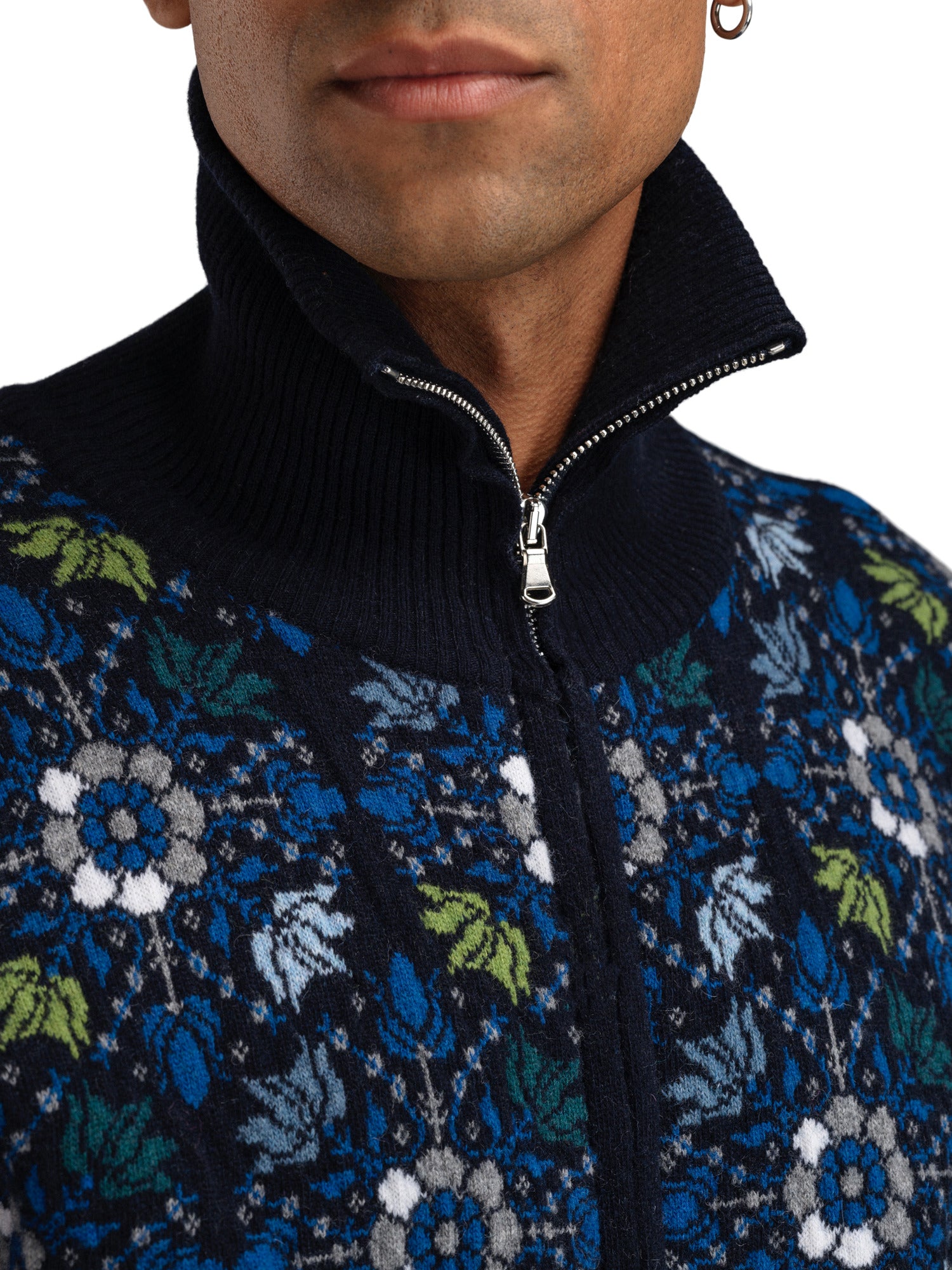 Dale Of Norway M FJÆRE MASC JACKET Navy Ultramarine Spring Green XXL - PeakStyle