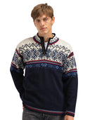 Dale Of Norway M VAIL MASC SWEATER Midnightnavy Redrose Offwhite 3XL - PeakStyle