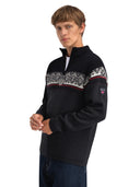 Dale Of Norway M MORITZ MASC SWEATER Darkcharcoal Raspberry Black 3XL - PeakStyle