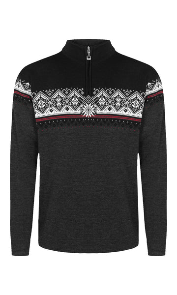 Dale Of Norway M MORITZ MASC SWEATER Darkcharcoal Raspberry Black 3XL - PeakStyle
