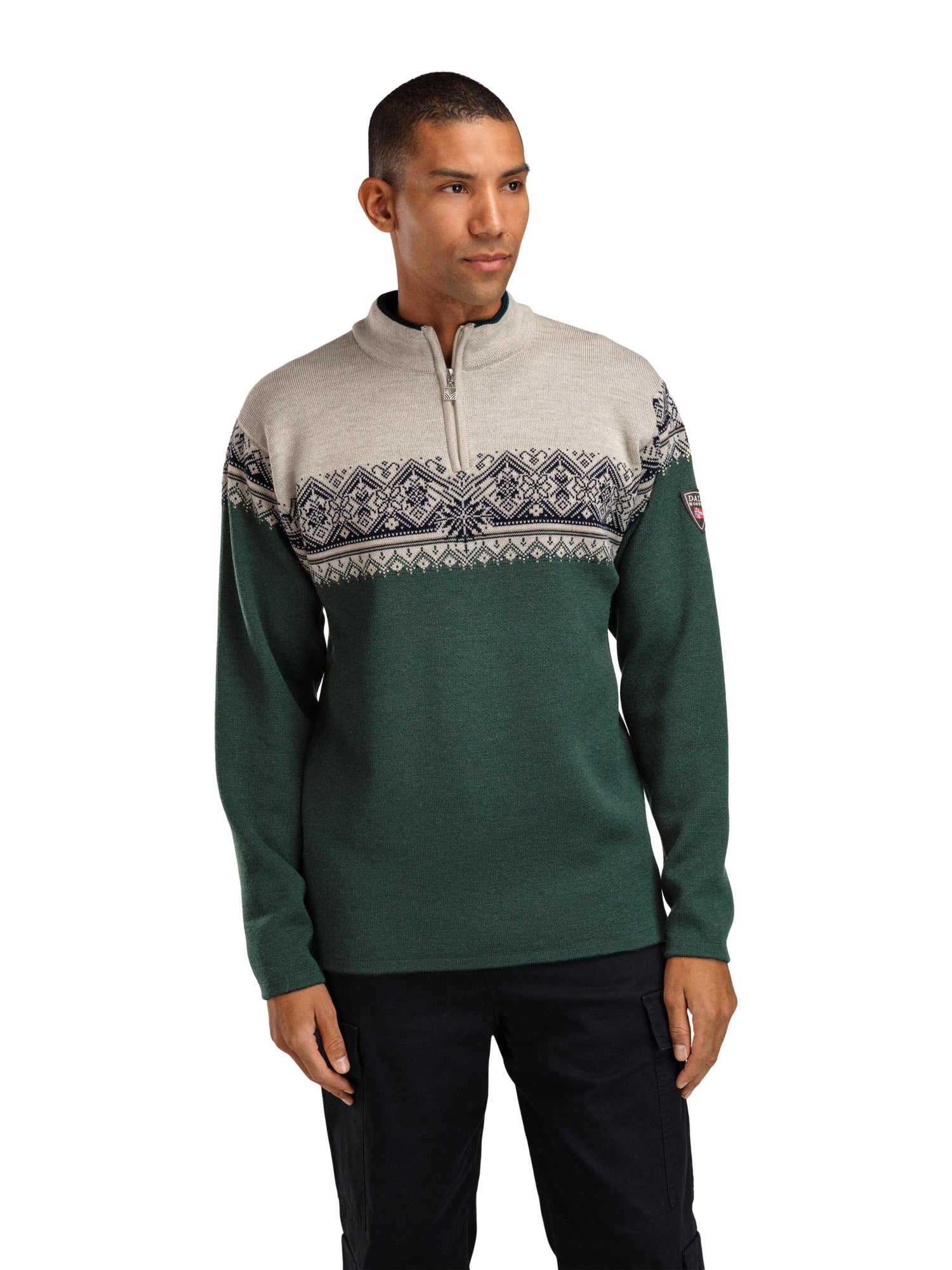 Dale Of Norway M MORITZ MASC SWEATER Pinegreen Sand S - PeakStyle