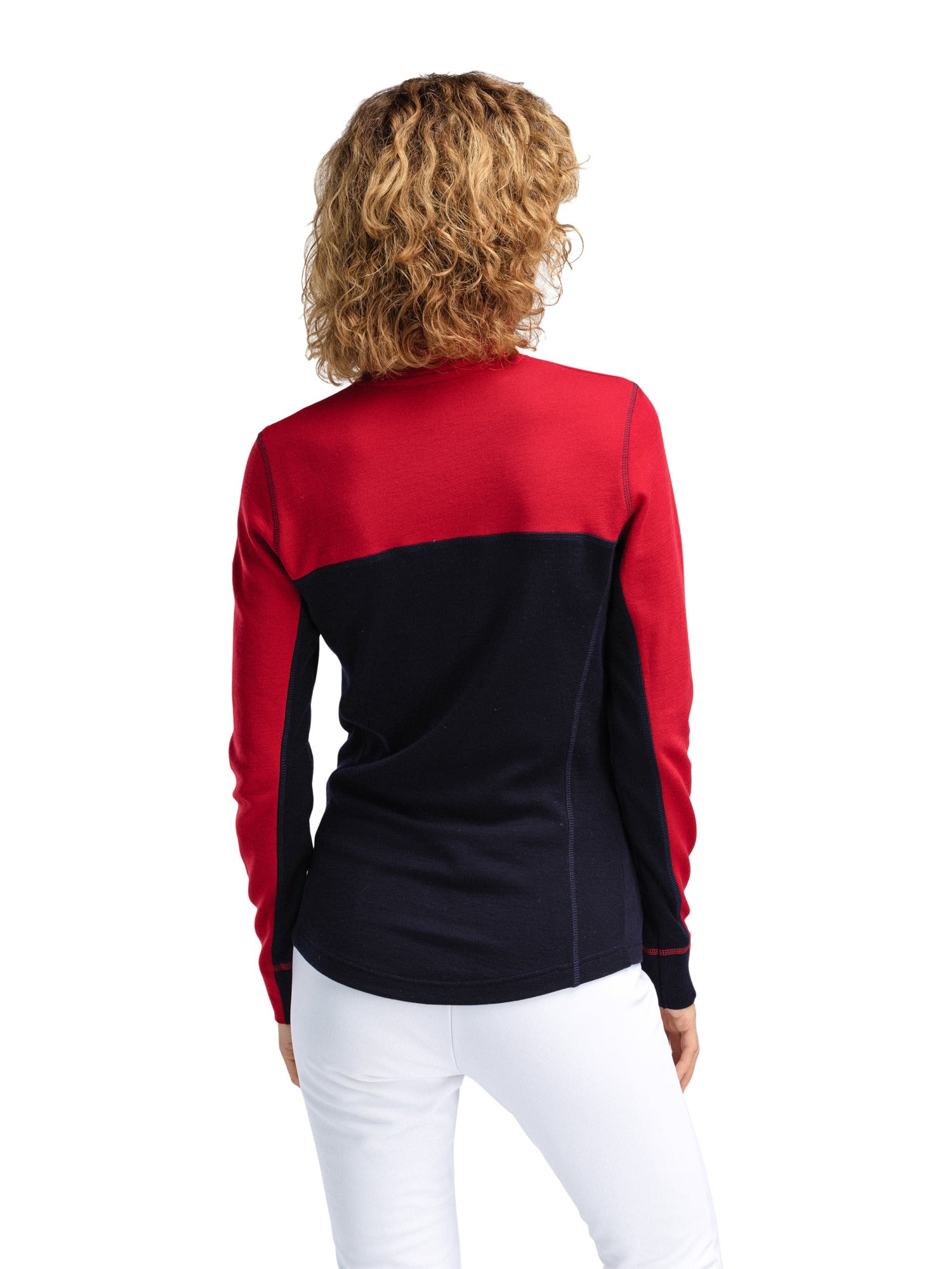Dale Of Norway W MORITZ FEM BASIC SWEATER Raspberry Navy Offwhite S - PeakStyle