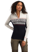 Dale Of Norway W MORITZ FEM BASIC SWEATER Navy White Raspberry XL - PeakStyle