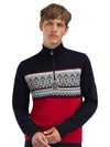 Dale Of Norway M MORITZ MASC BASIC SWEATER Raspberry Navy Offwhite XXL - PeakStyle