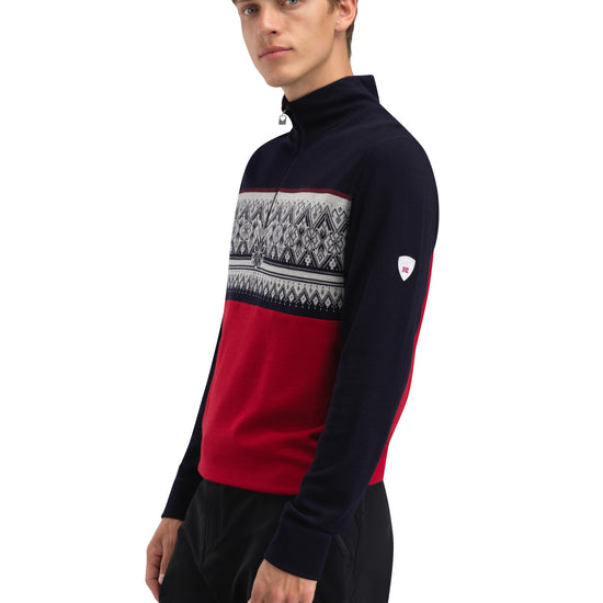 Dale Of Norway M MORITZ MASC BASIC SWEATER Raspberry Navy Offwhite XXL - PeakStyle