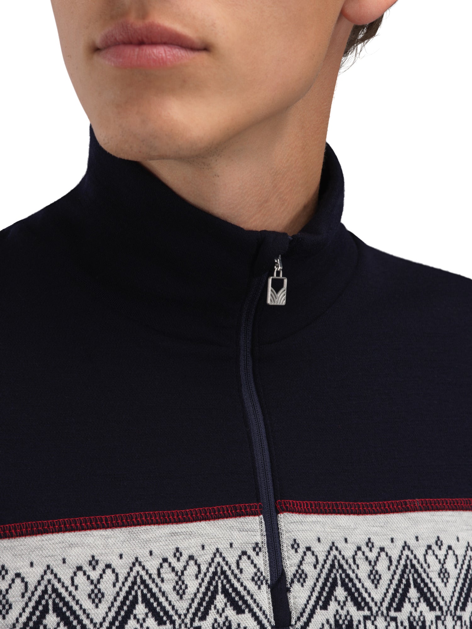 Dale Of Norway M MORITZ MASC BASIC SWEATER Raspberry Navy Offwhite XXL - PeakStyle