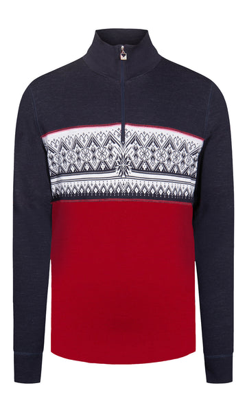 Dale Of Norway M MORITZ MASC BASIC SWEATER Raspberry Navy Offwhite XXL - PeakStyle