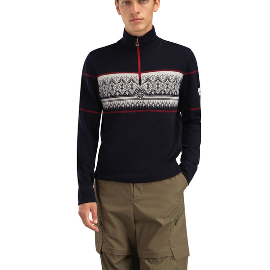Dale Of Norway M MORITZ MASC BASIC SWEATER Navy White Raspberry XXL - PeakStyle