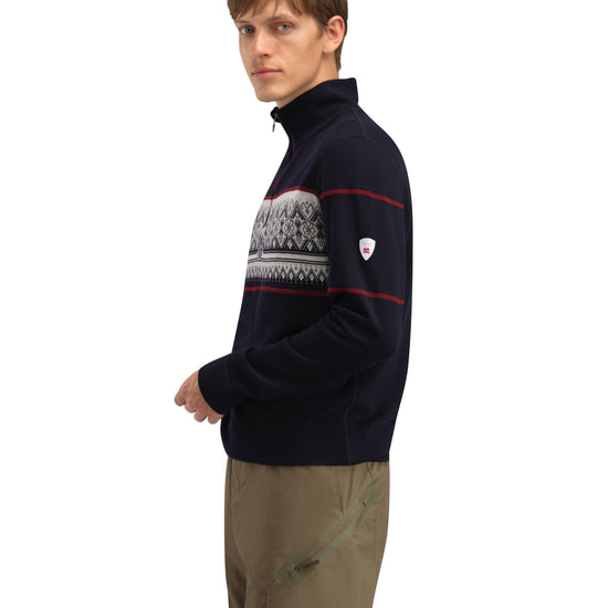 Dale Of Norway M MORITZ MASC BASIC SWEATER Navy White Raspberry XXL - PeakStyle