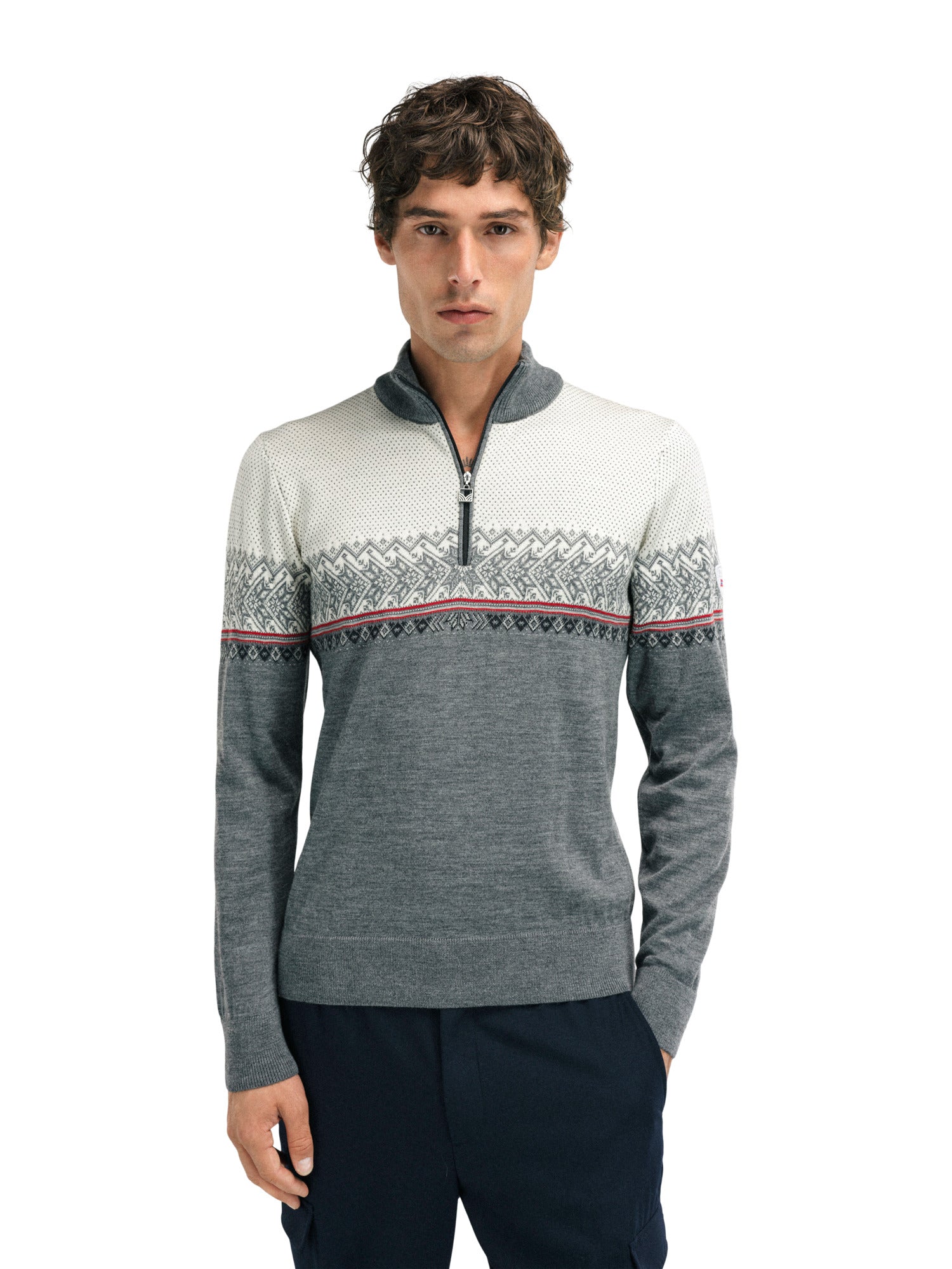 Dale Of Norway M HOVDEN MASC SWEATER Smoke Offwhite XXL - PeakStyle
