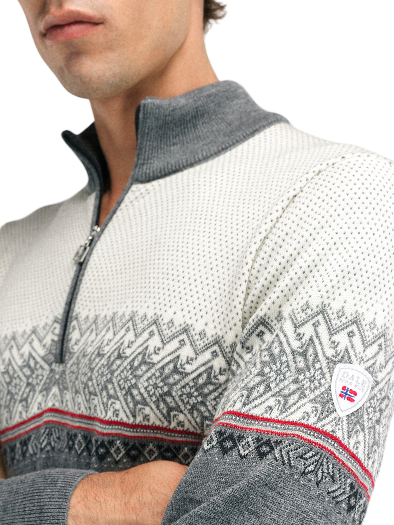 Dale Of Norway M HOVDEN MASC SWEATER Smoke Offwhite XXL - PeakStyle