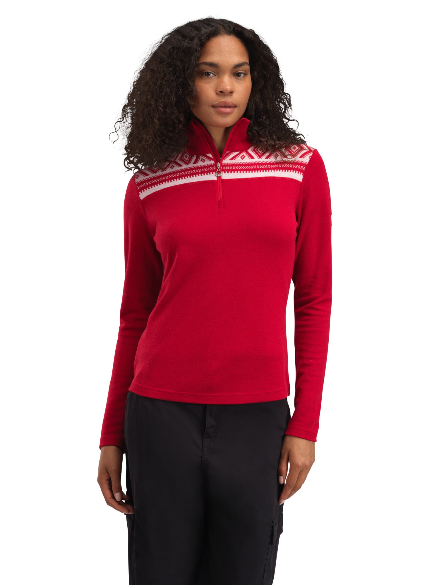 Dale Of Norway W CORTINA BASIC FEM SWEATER Raspberry Offwhite XL - PeakStyle