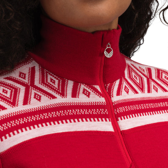 Dale Of Norway W CORTINA BASIC FEM SWEATER Raspberry Offwhite XL - PeakStyle