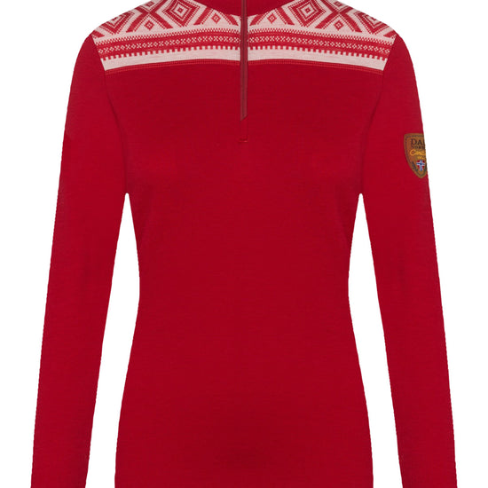 Dale Of Norway W CORTINA BASIC FEM SWEATER Raspberry Offwhite XL - PeakStyle