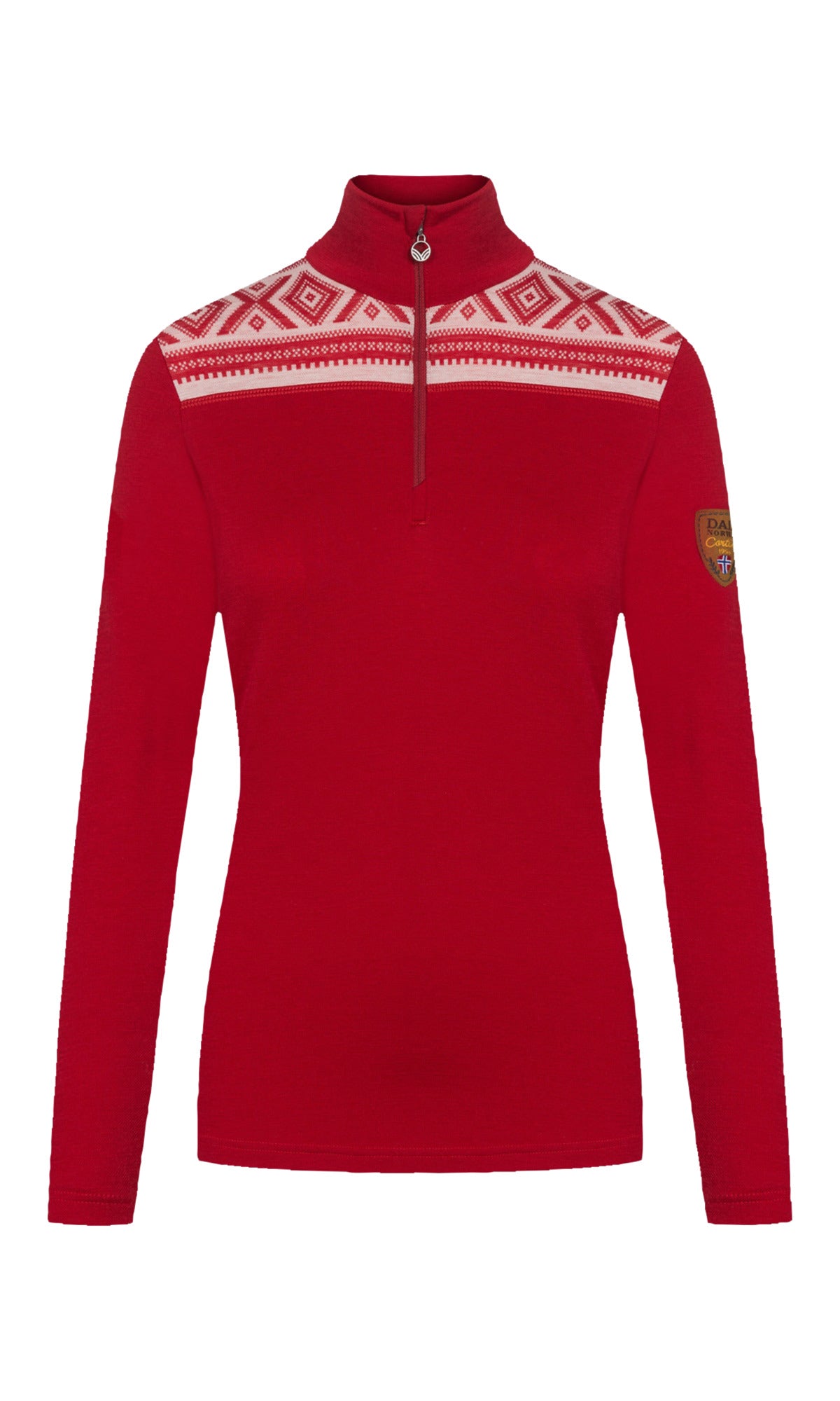 Dale Of Norway W CORTINA BASIC FEM SWEATER Raspberry Offwhite XL - PeakStyle