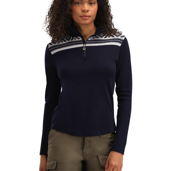 Dale Of Norway W CORTINA BASIC FEM SWEATER Navy Offwhite XL - PeakStyle