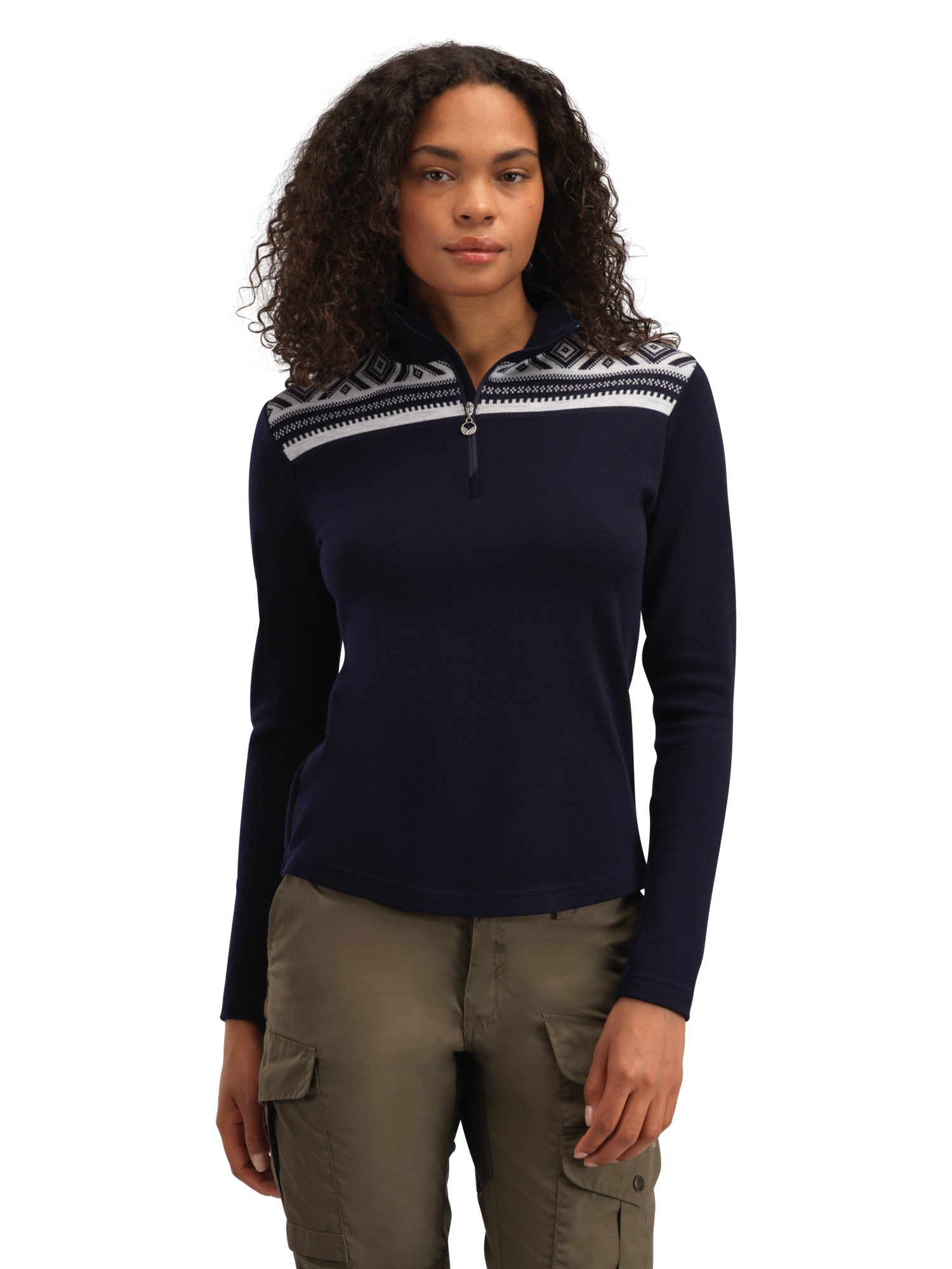 Dale Of Norway W CORTINA BASIC FEM SWEATER Navy Offwhite XL - PeakStyle